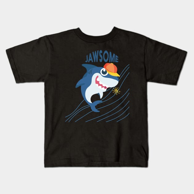 jawsome shark Kids T-Shirt by ACH PAINT